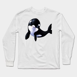 Cute Orca Drawing Long Sleeve T-Shirt